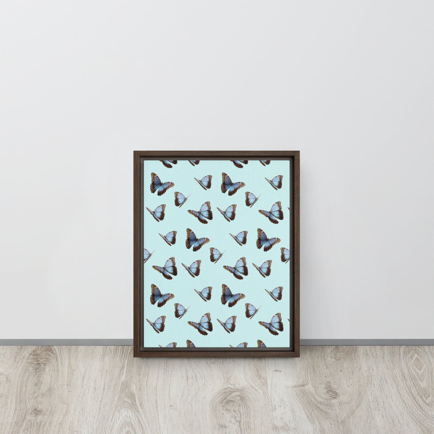 Blue Butterflies. Framed canvas