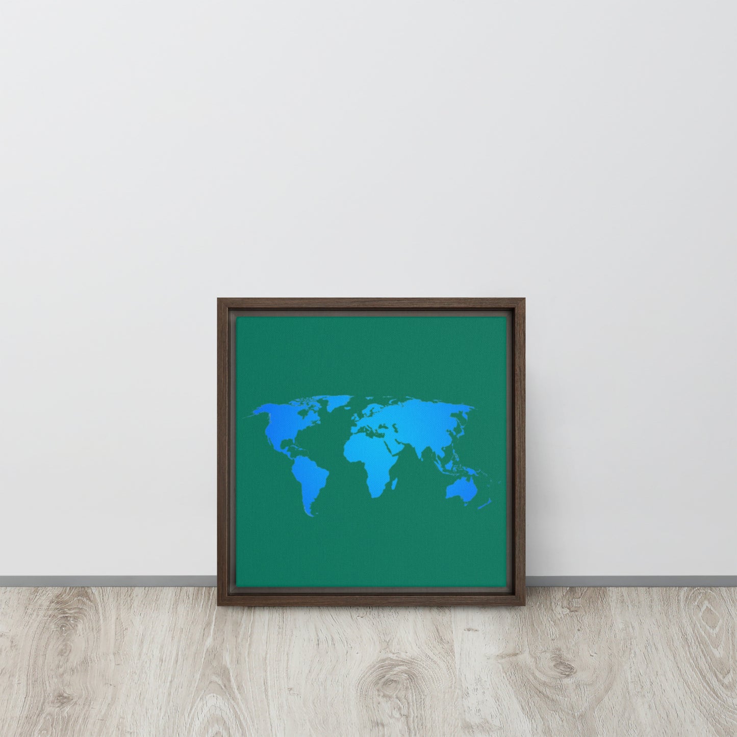 World Map, Framed canvas