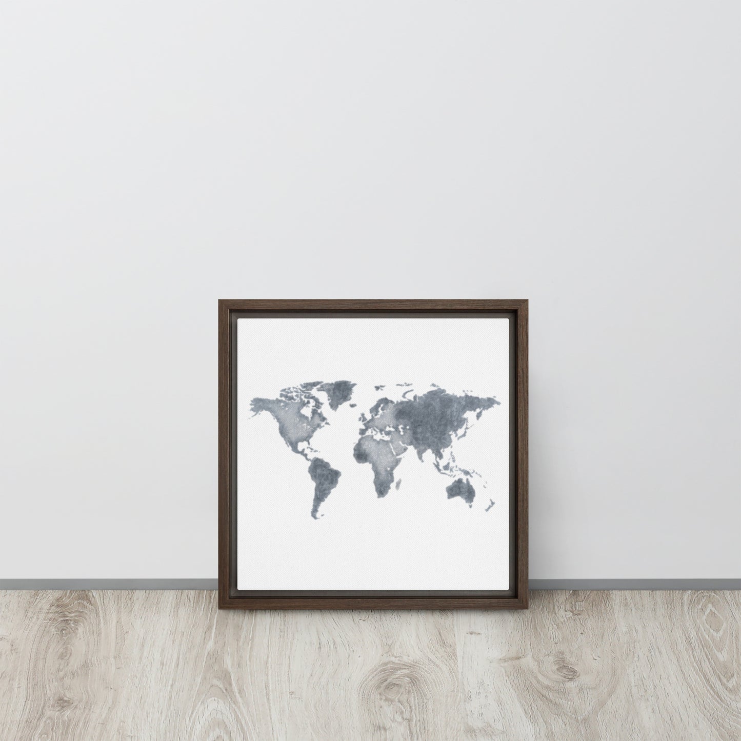 World Map (light) Framed canvas