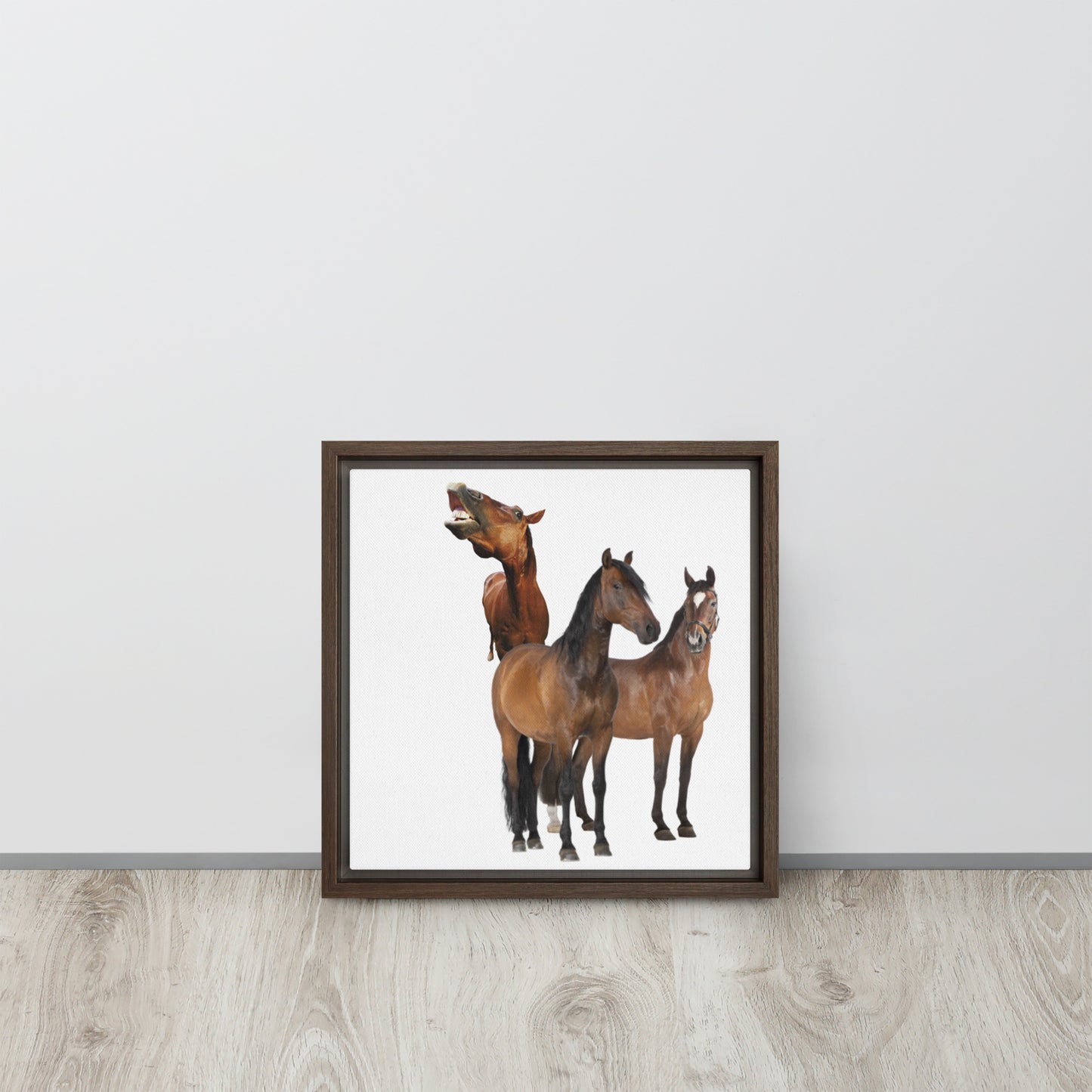 Horse Play. Framed canvas