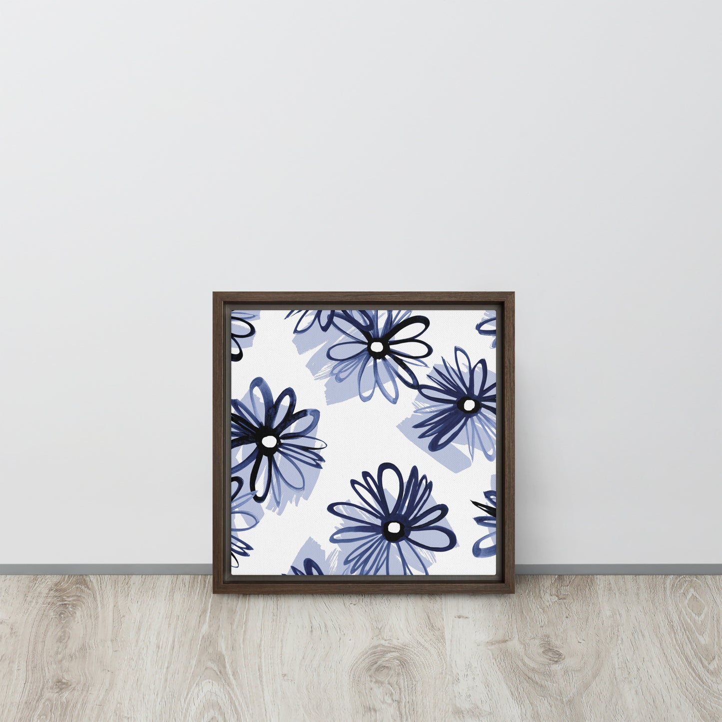 Blue. Framed canvas