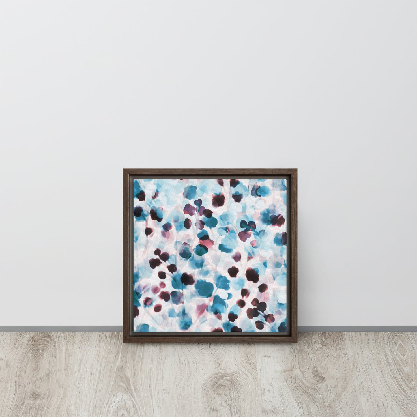 Blushing Blue. Framed canvas