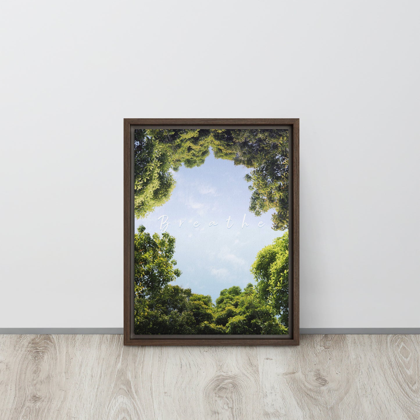 BREATHE. Framed canvas