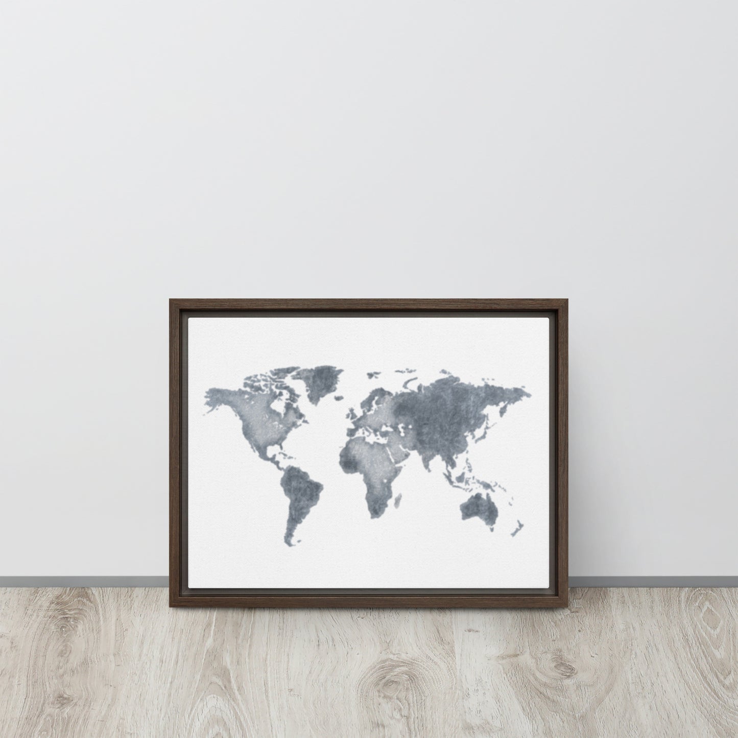 World Map (light) Framed canvas