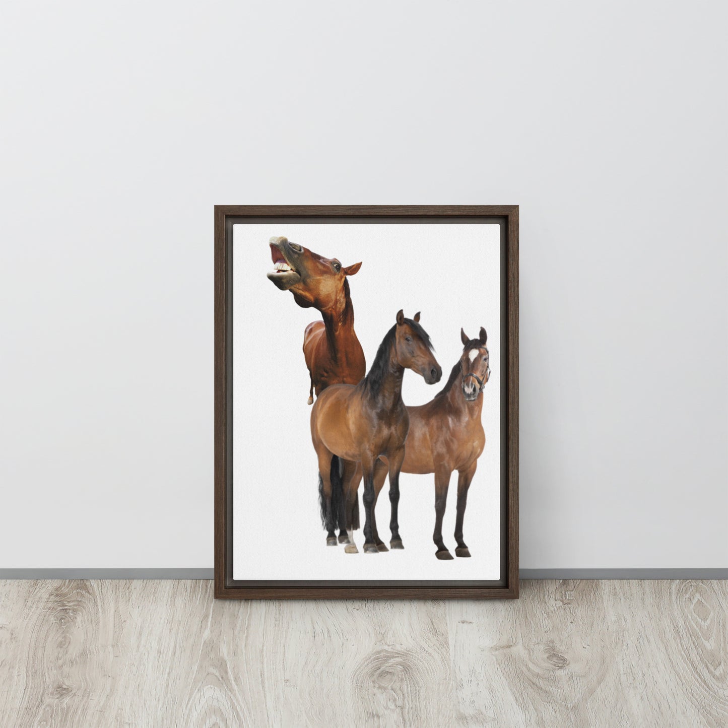 Horse Play. Framed canvas