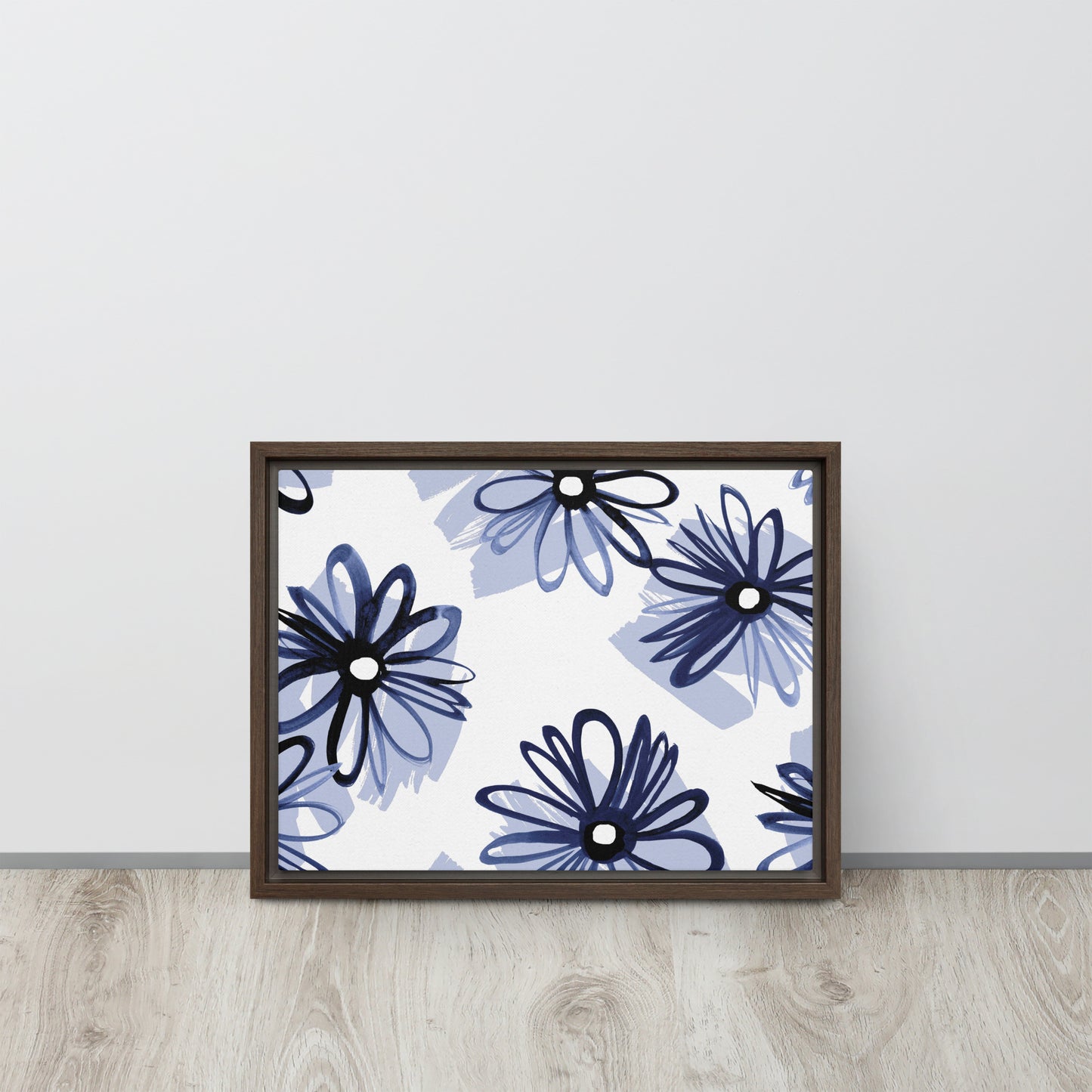 Blue. Framed canvas