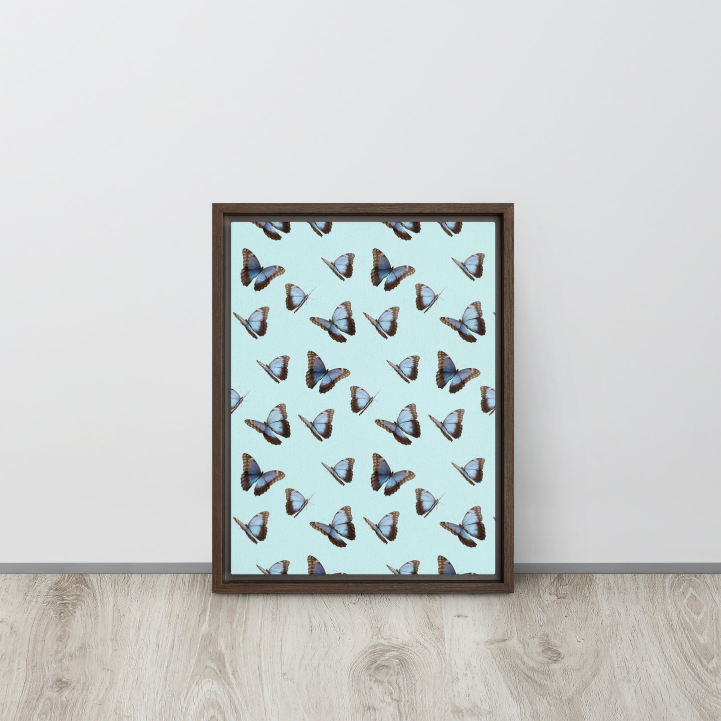 Blue Butterflies. Framed canvas