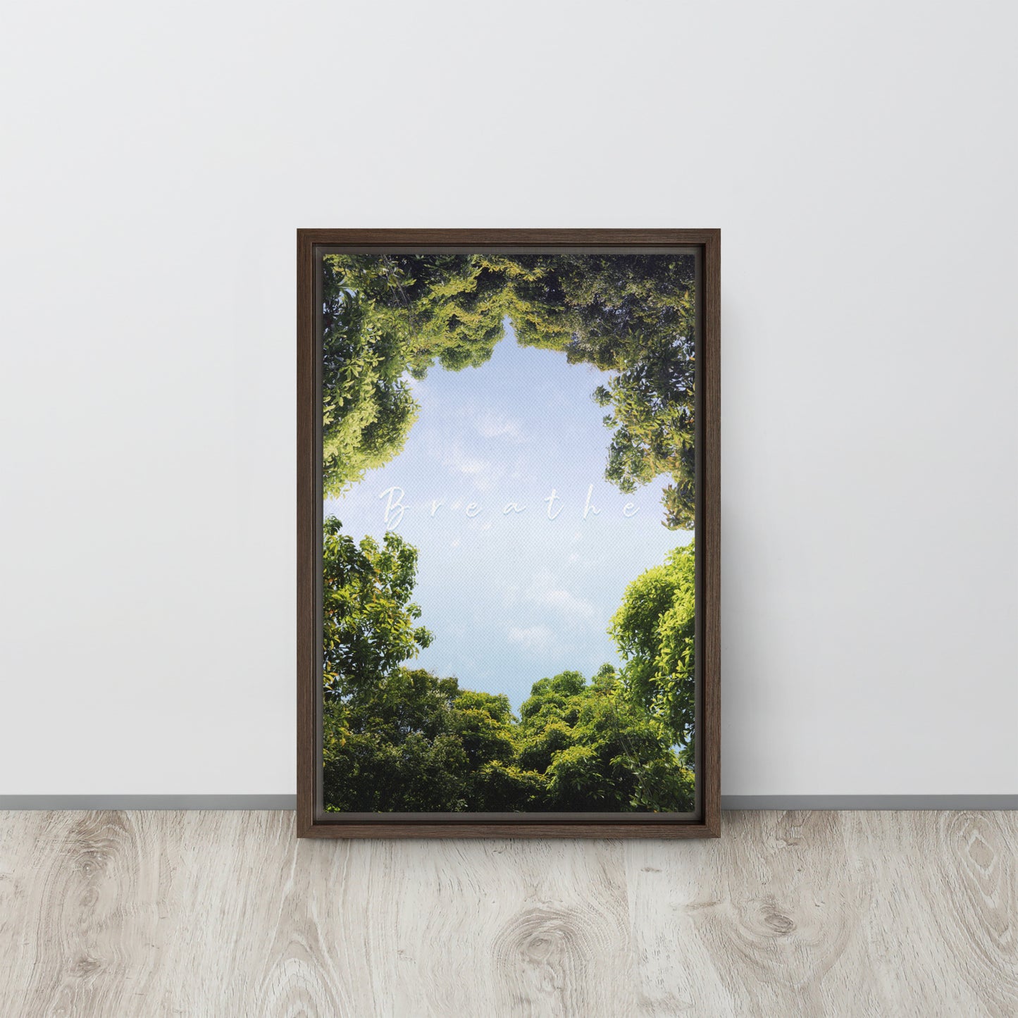 BREATHE. Framed canvas