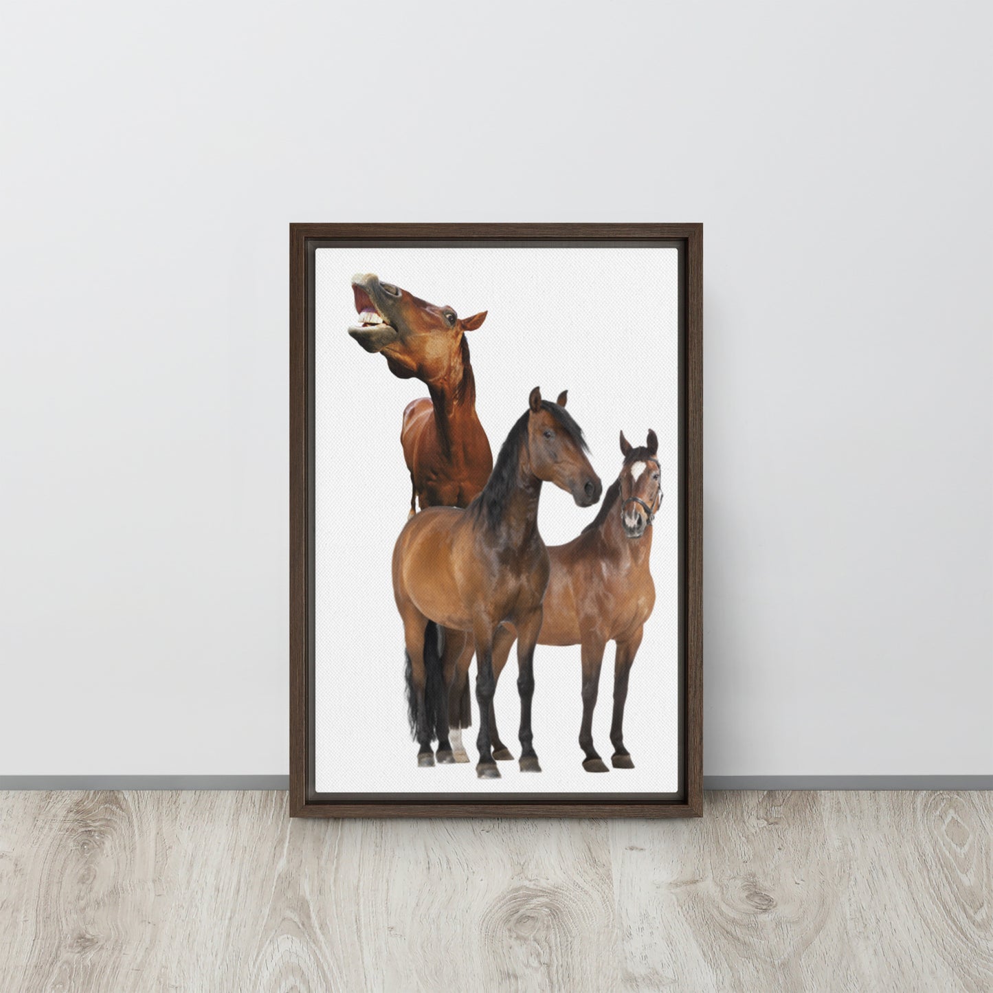 Horse Play. Framed canvas