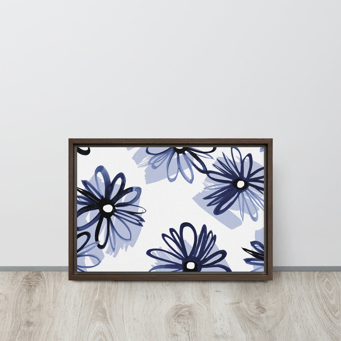 Blue. Framed canvas