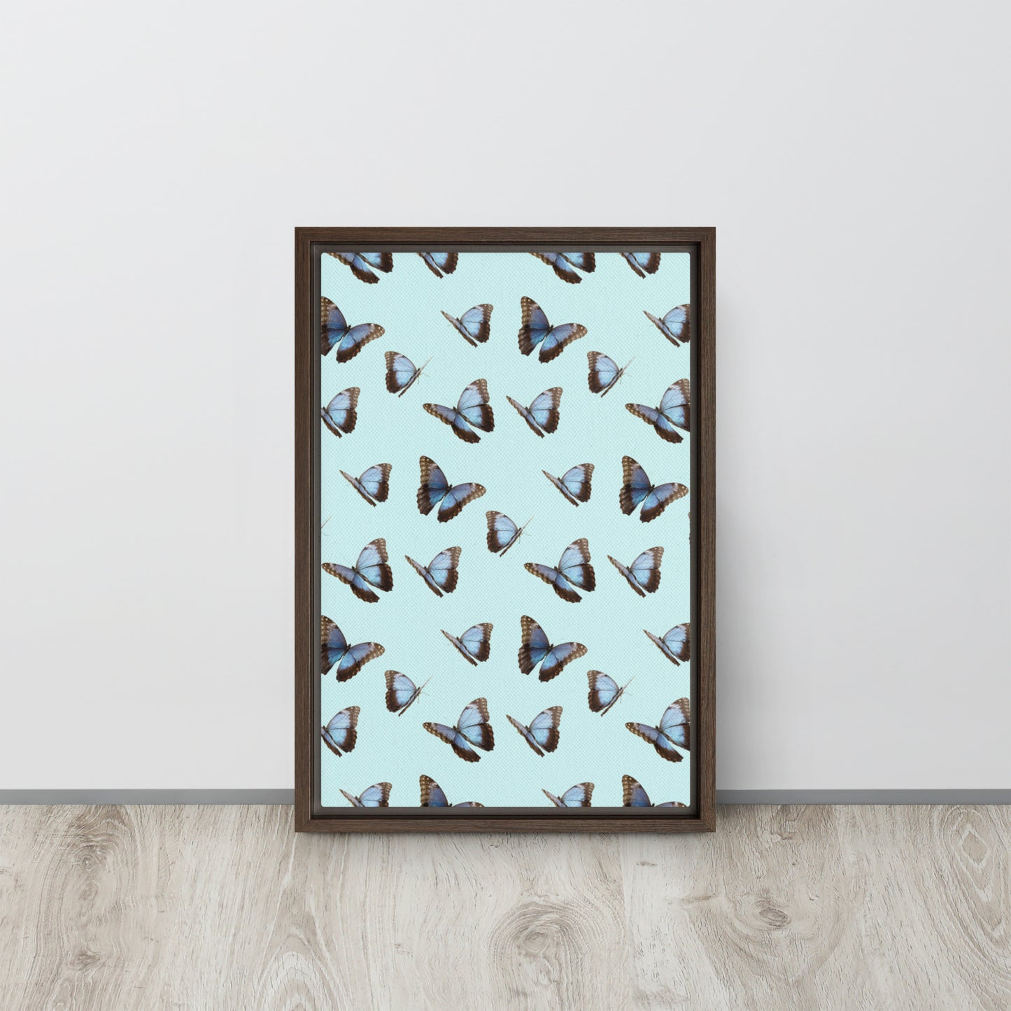 Blue Butterflies. Framed canvas