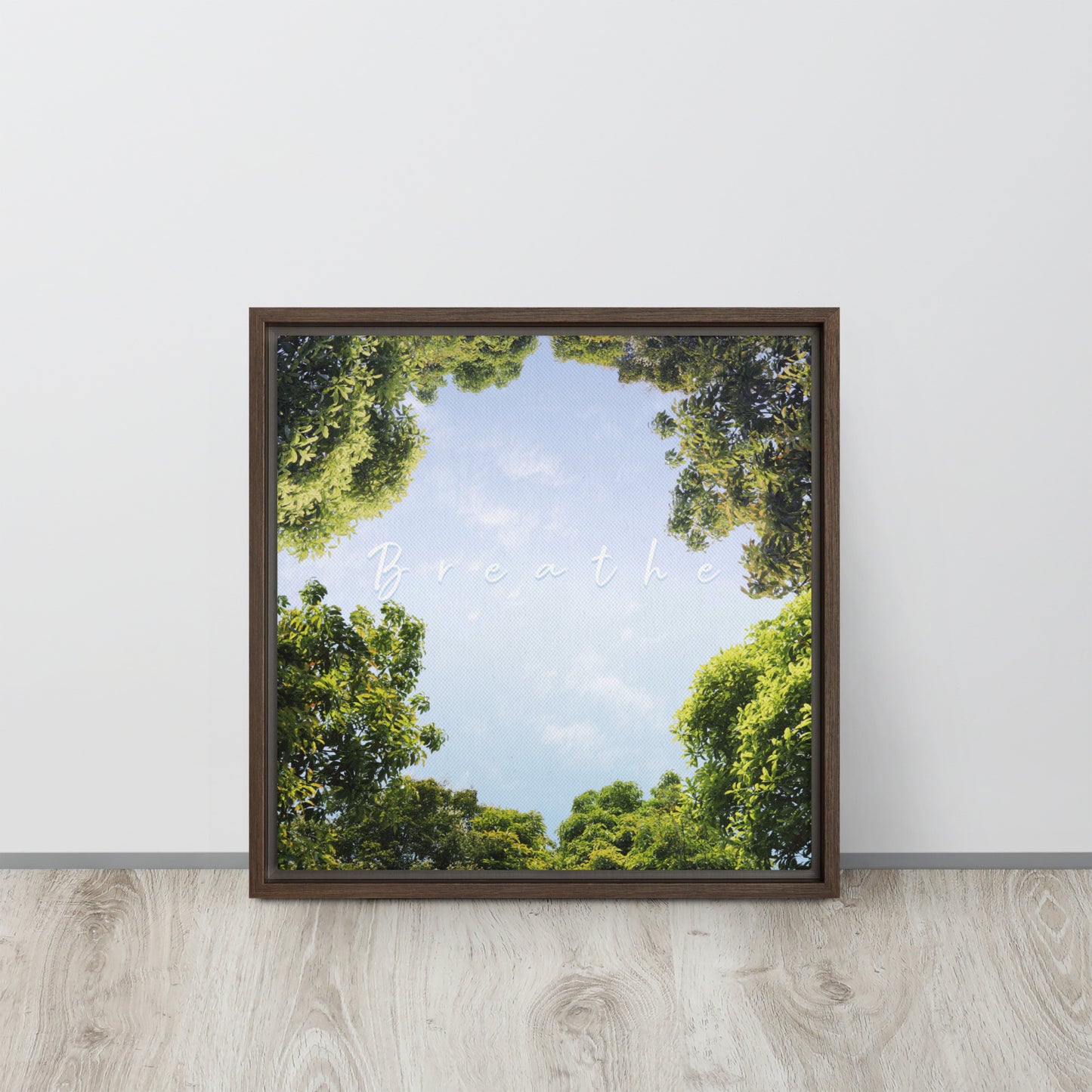 BREATHE. Framed canvas