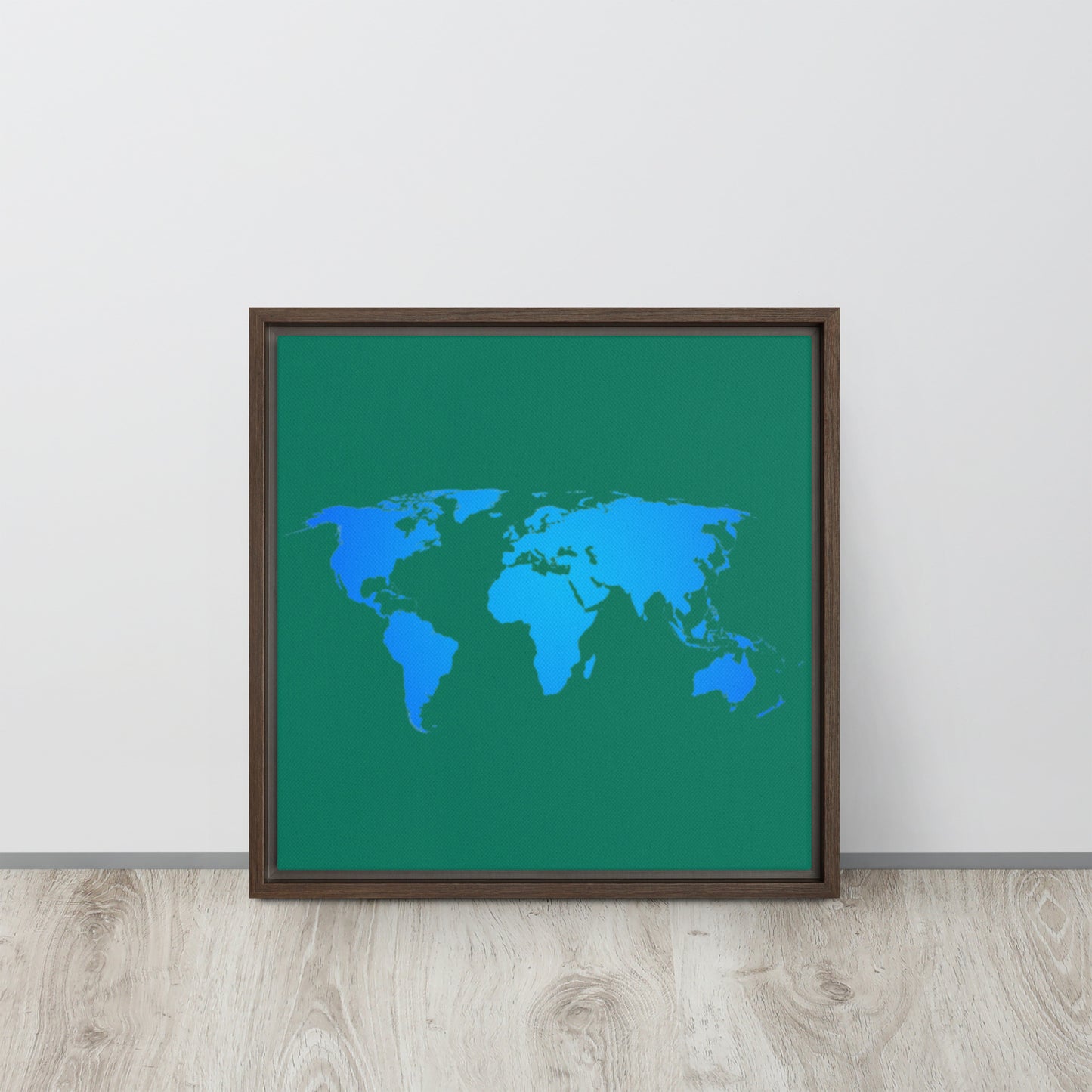 World Map, Framed canvas