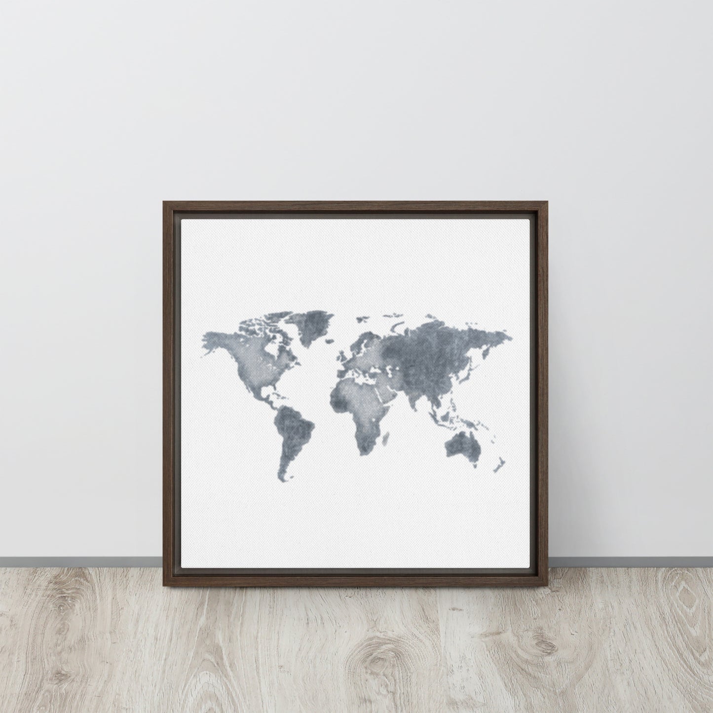 World Map (light) Framed canvas