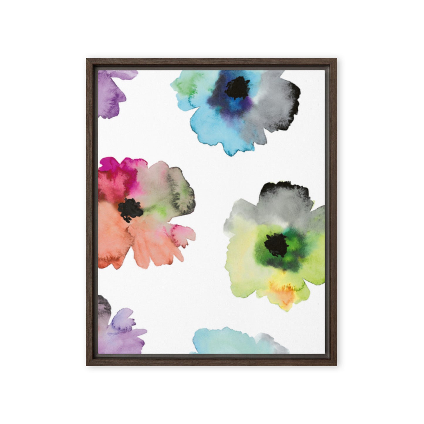 FLOWERS. Framed canvas