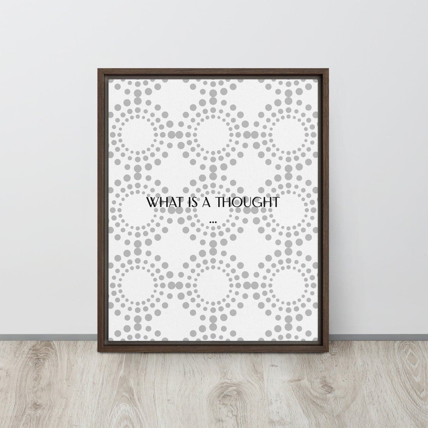 What is a thoughts. Framed canvas