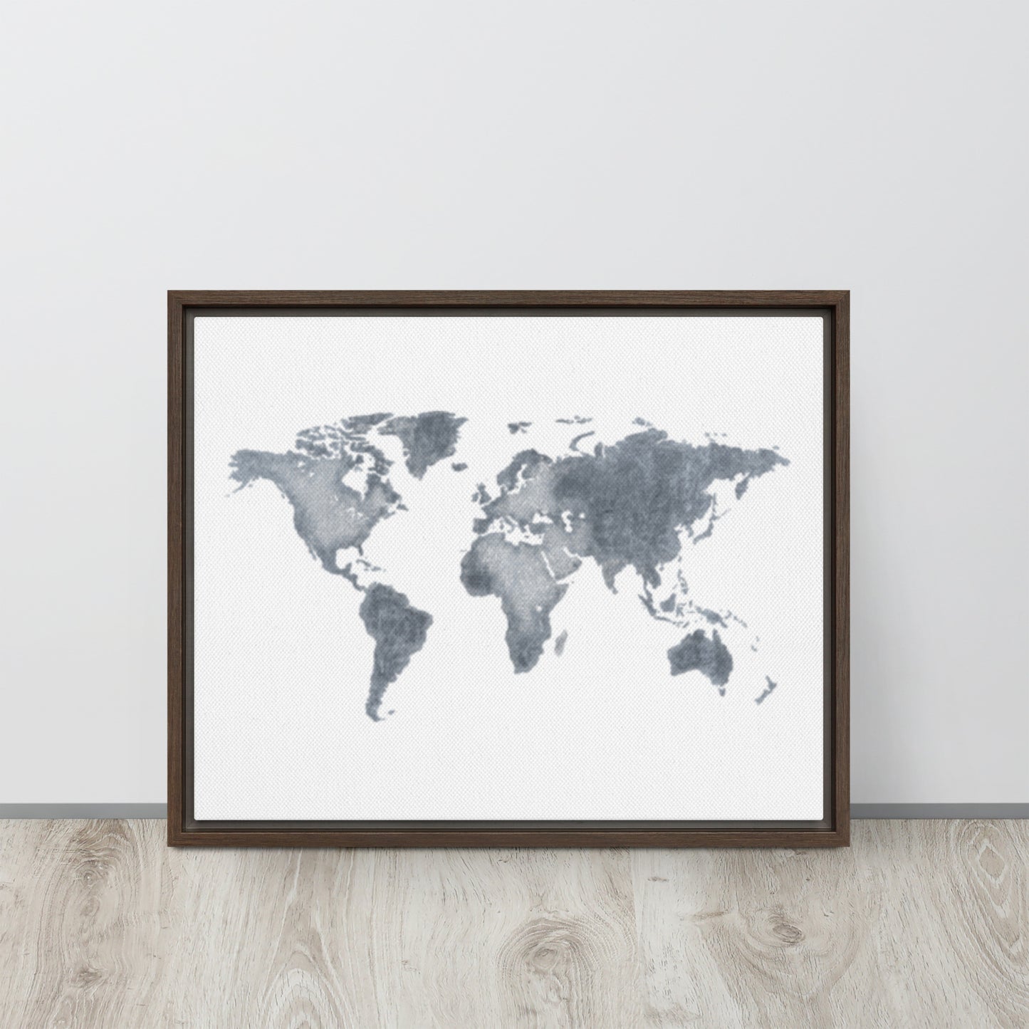 World Map (light) Framed canvas