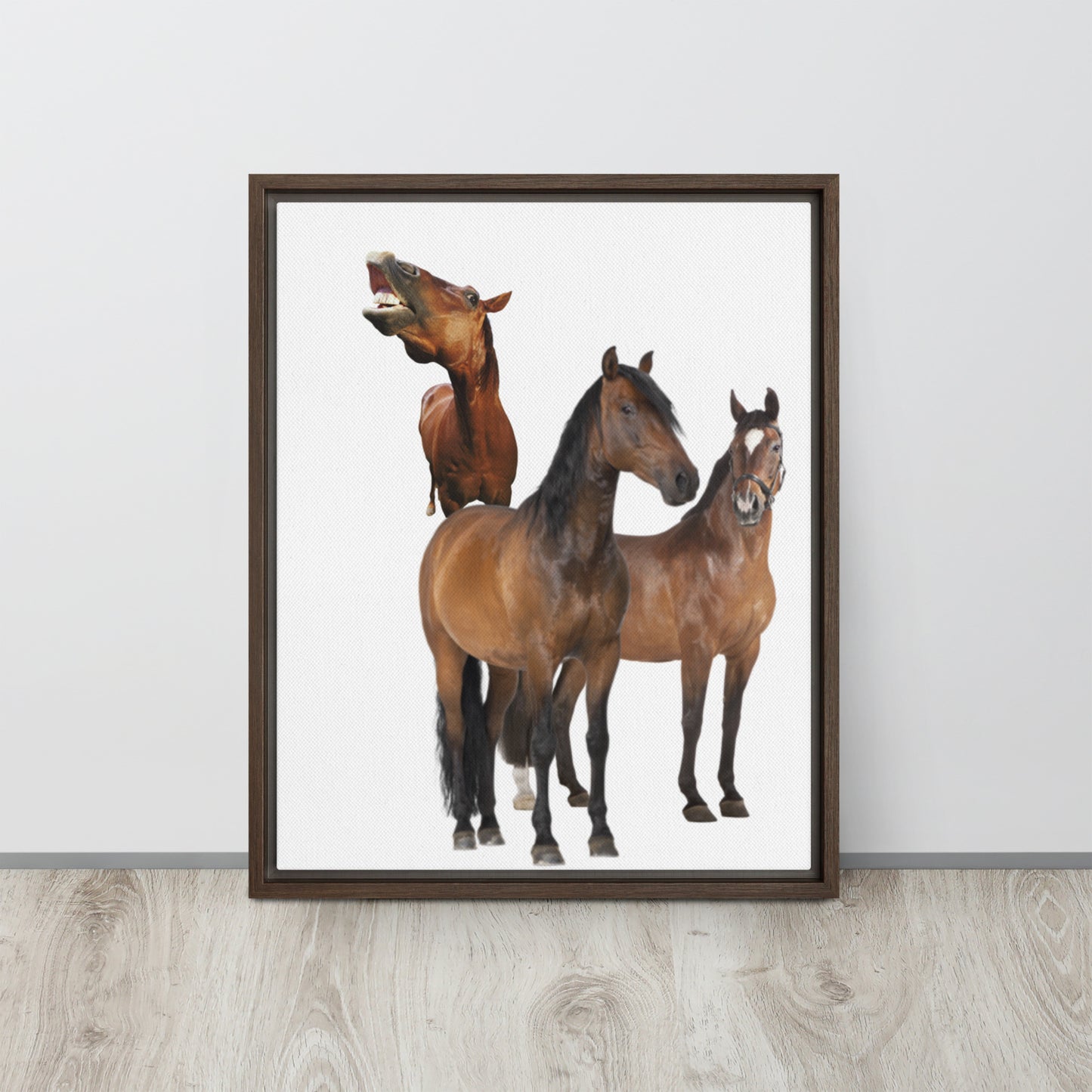 Horse Play. Framed canvas