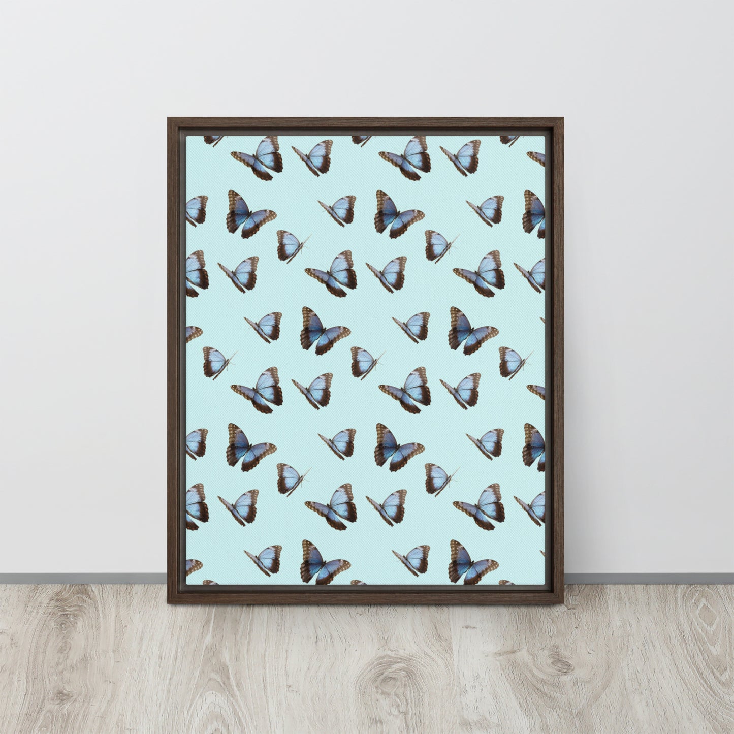 Blue Butterflies. Framed canvas