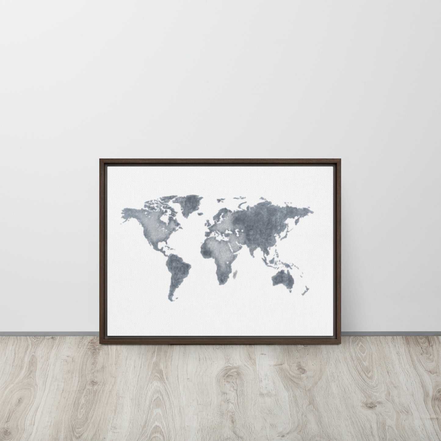 World Map (light) Framed canvas