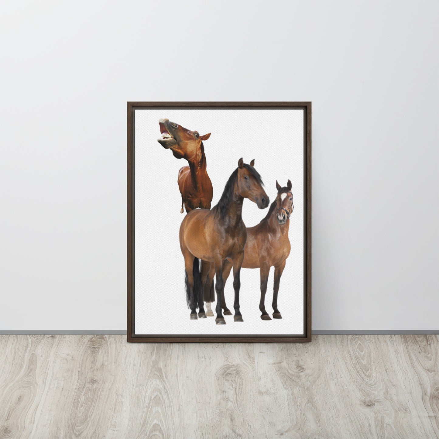 Horse Play. Framed canvas