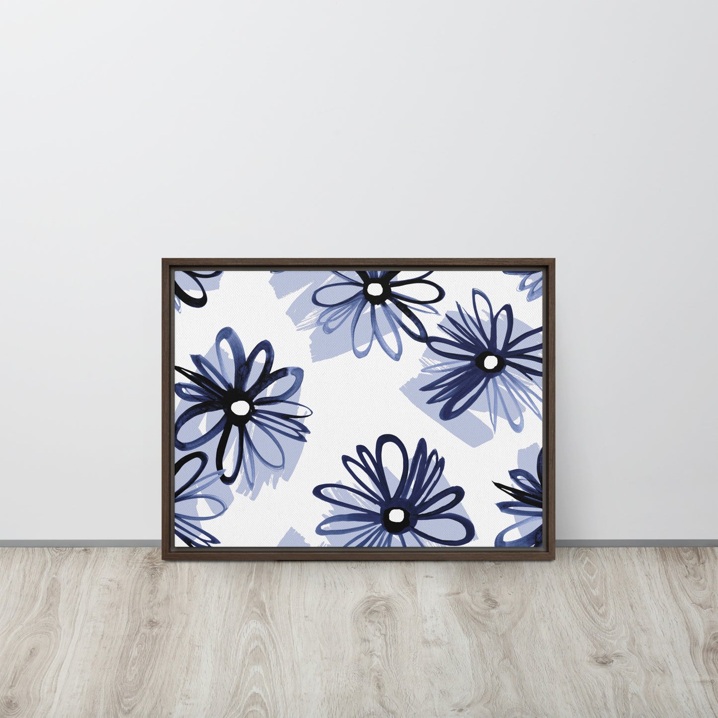 Blue. Framed canvas