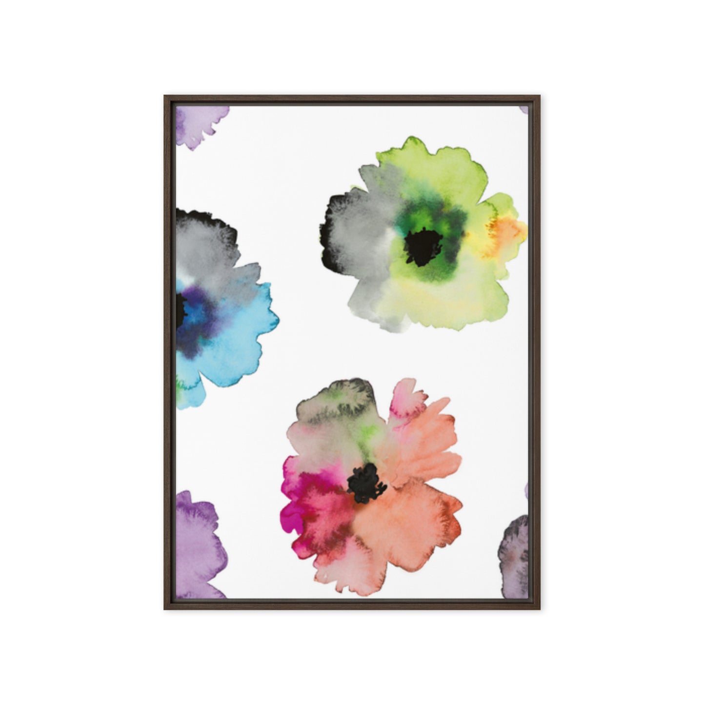 FLOWERS. Framed canvas