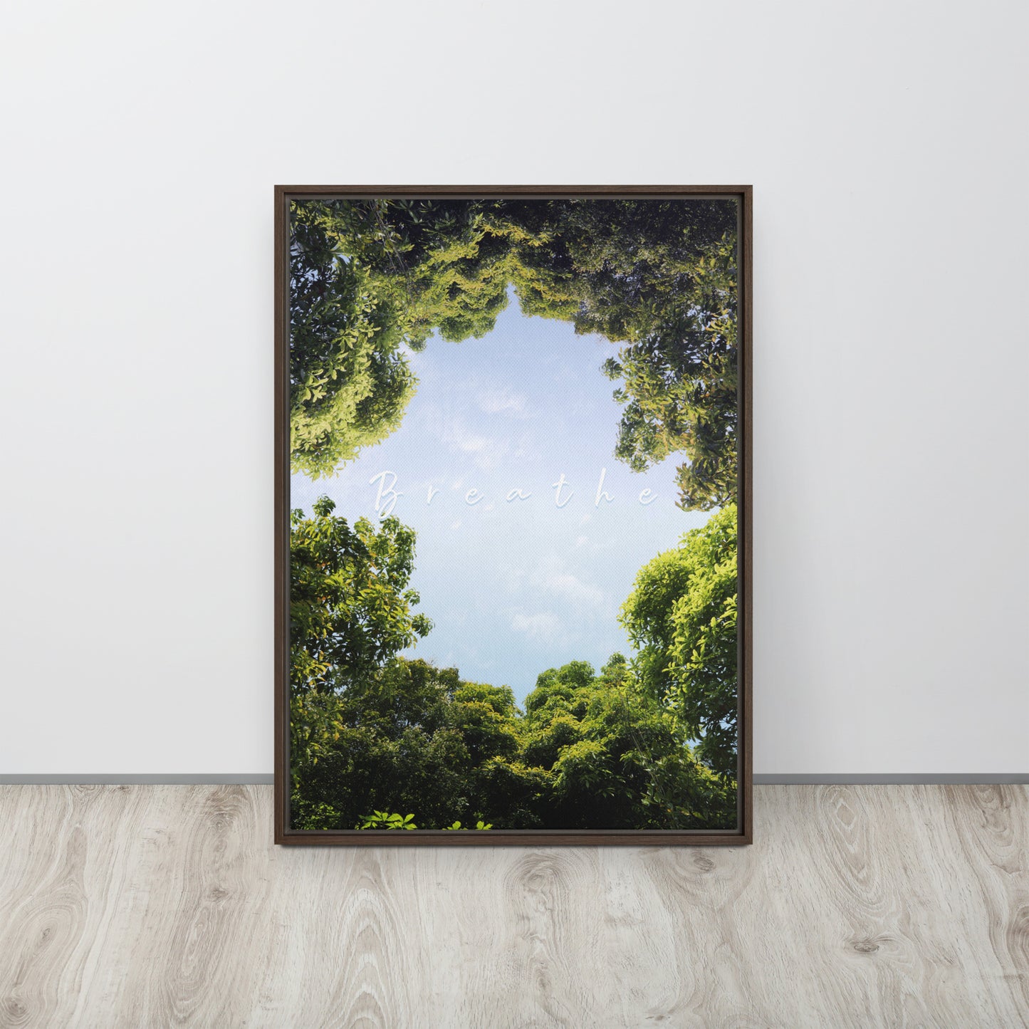 BREATHE. Framed canvas