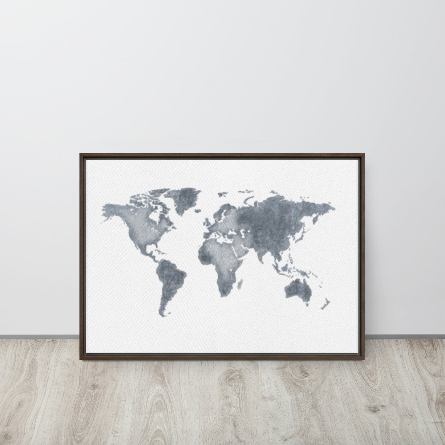 World Map (light) Framed canvas