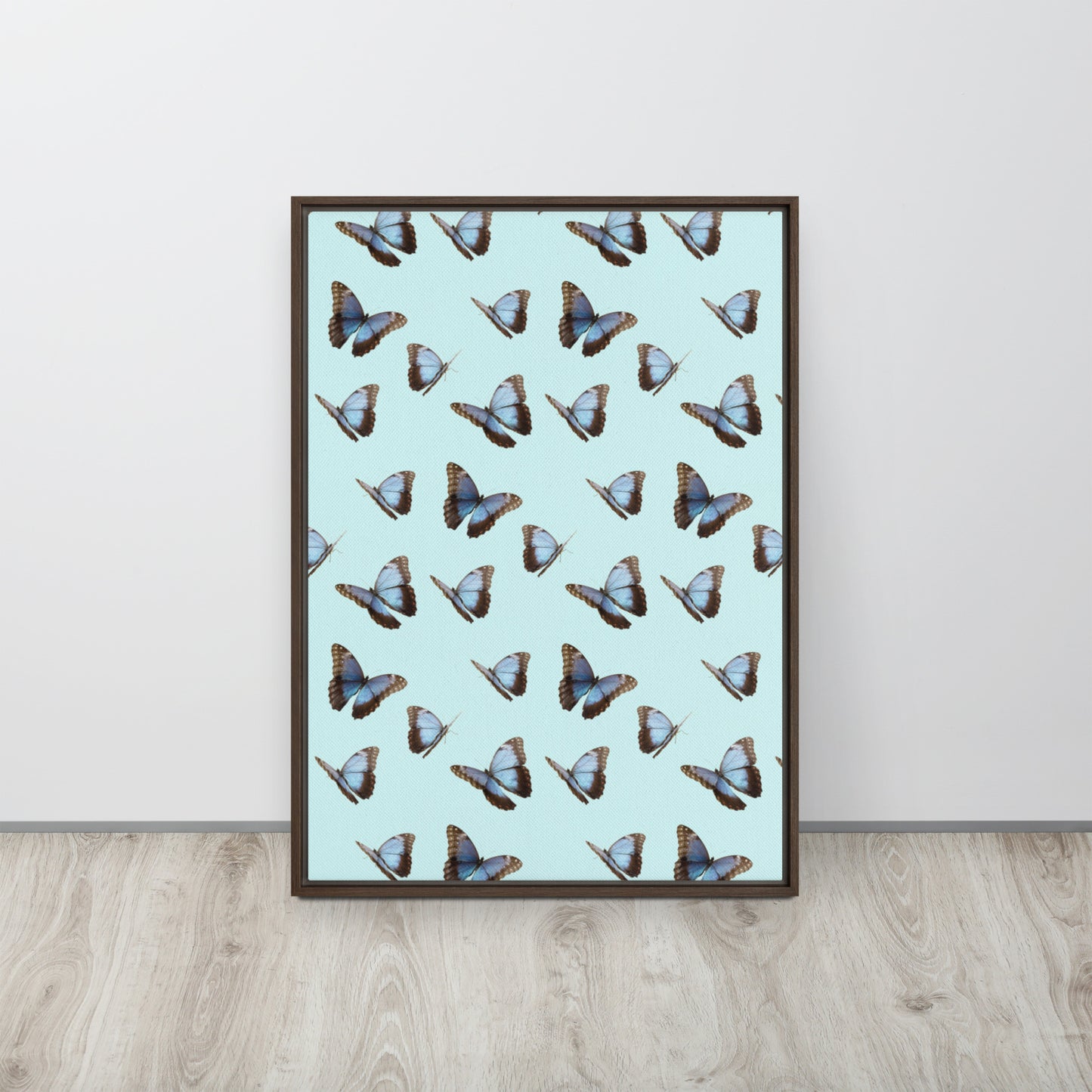 Blue Butterflies. Framed canvas