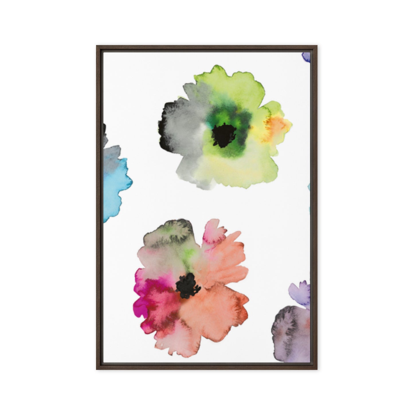 FLOWERS. Framed canvas