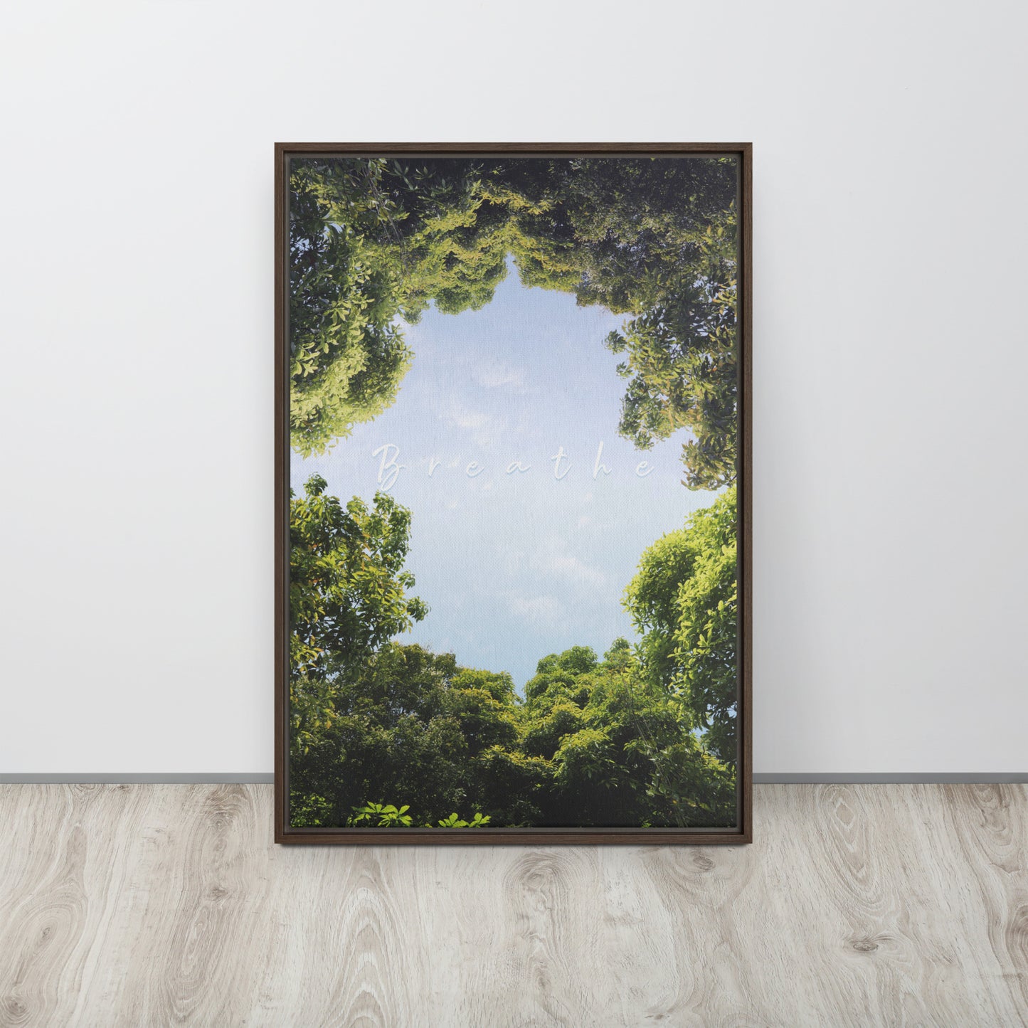 BREATHE. Framed canvas