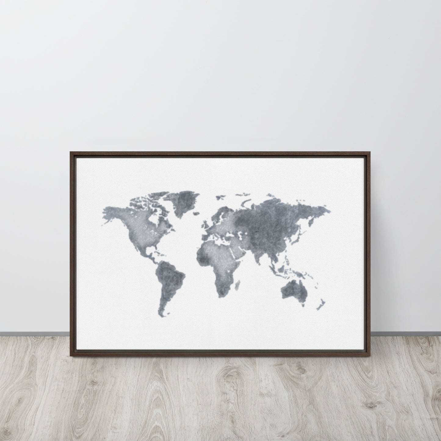 World Map (light) Framed canvas