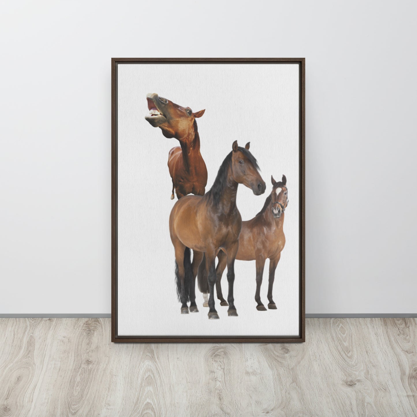 Horse Play. Framed canvas