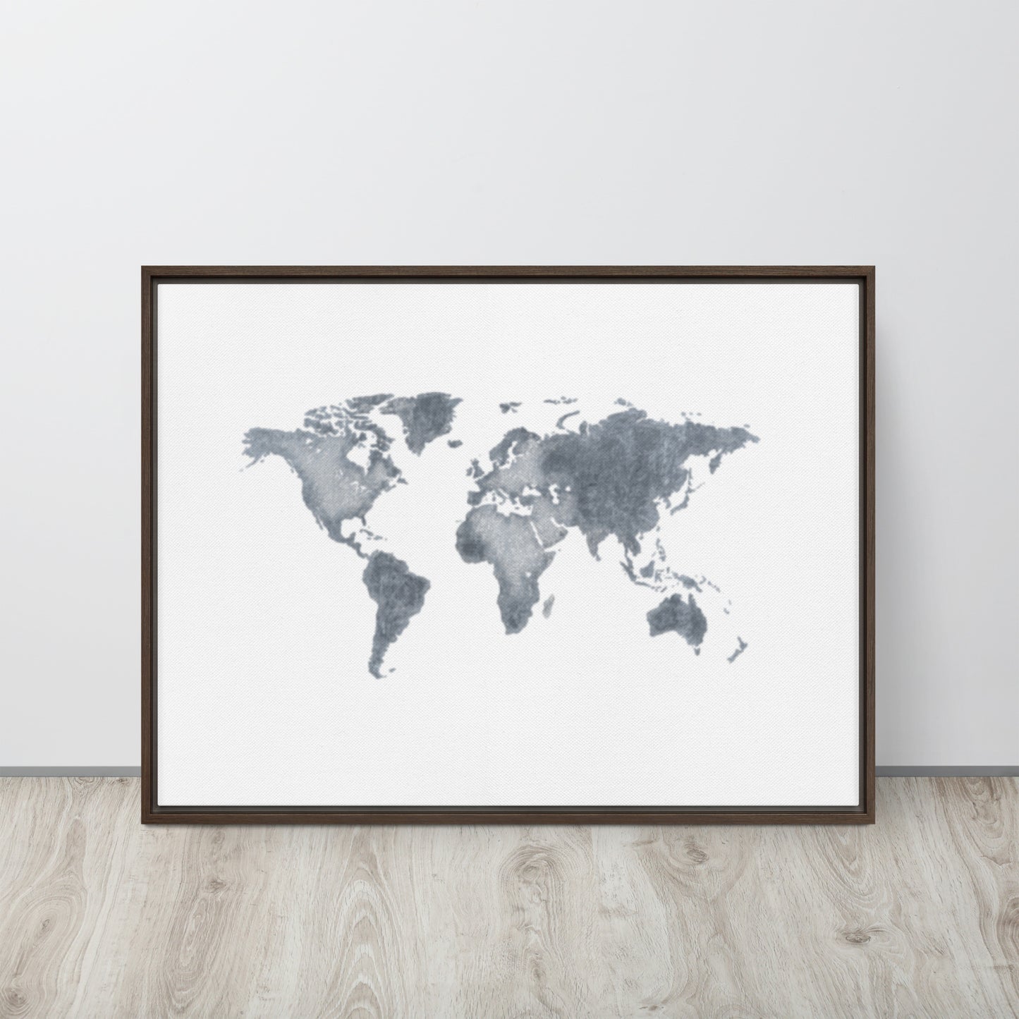 World Map (light) Framed canvas