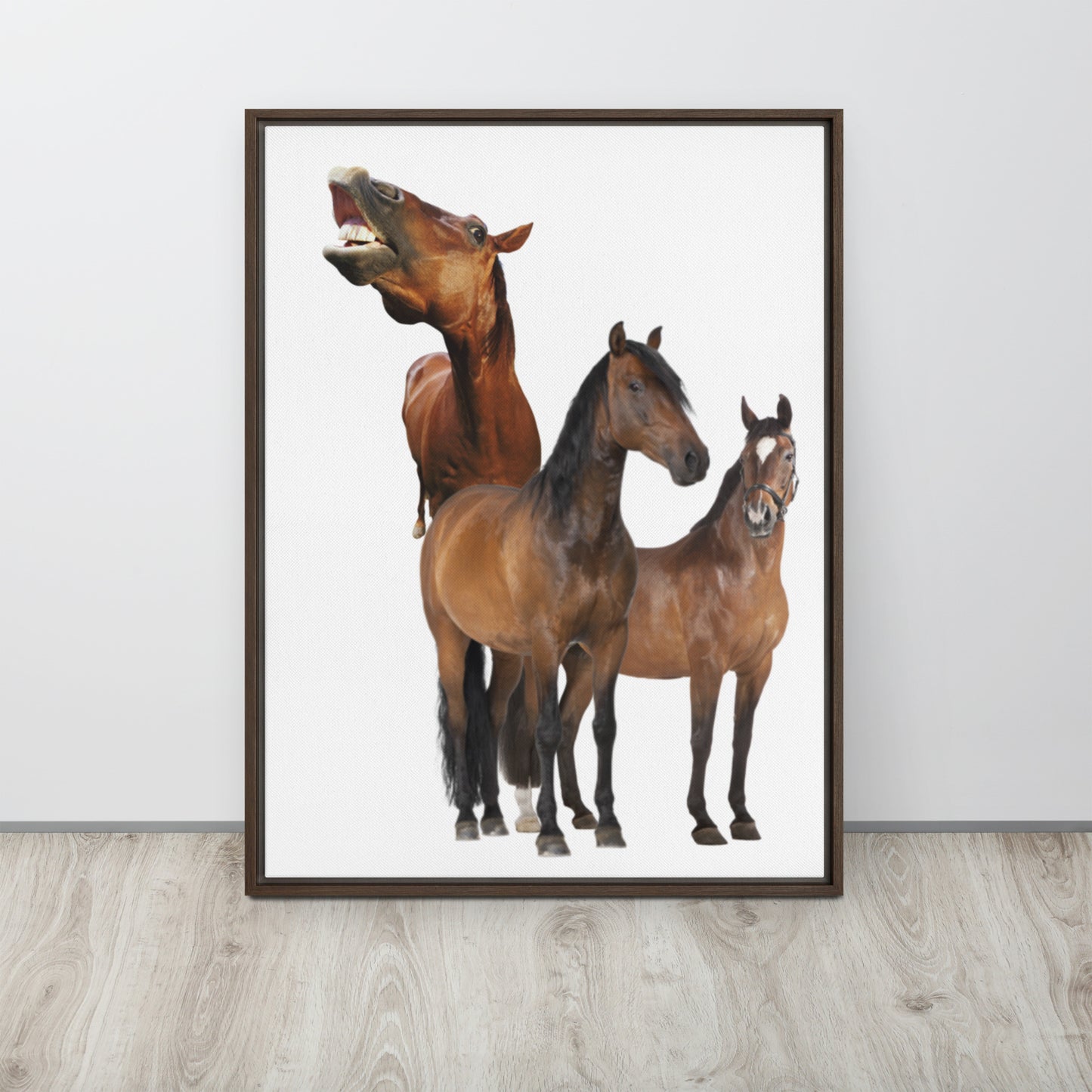 Horse Play. Framed canvas