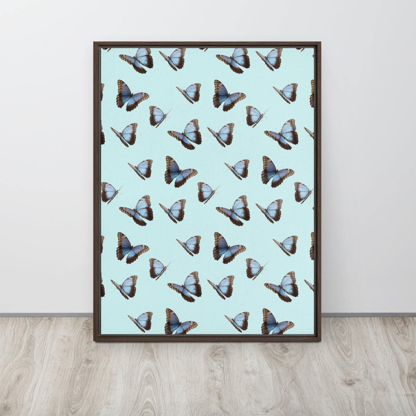 Blue Butterflies. Framed canvas