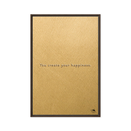You create your happiness (spaceship icon) Framed canvas