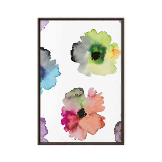 FLOWERS. Framed canvas