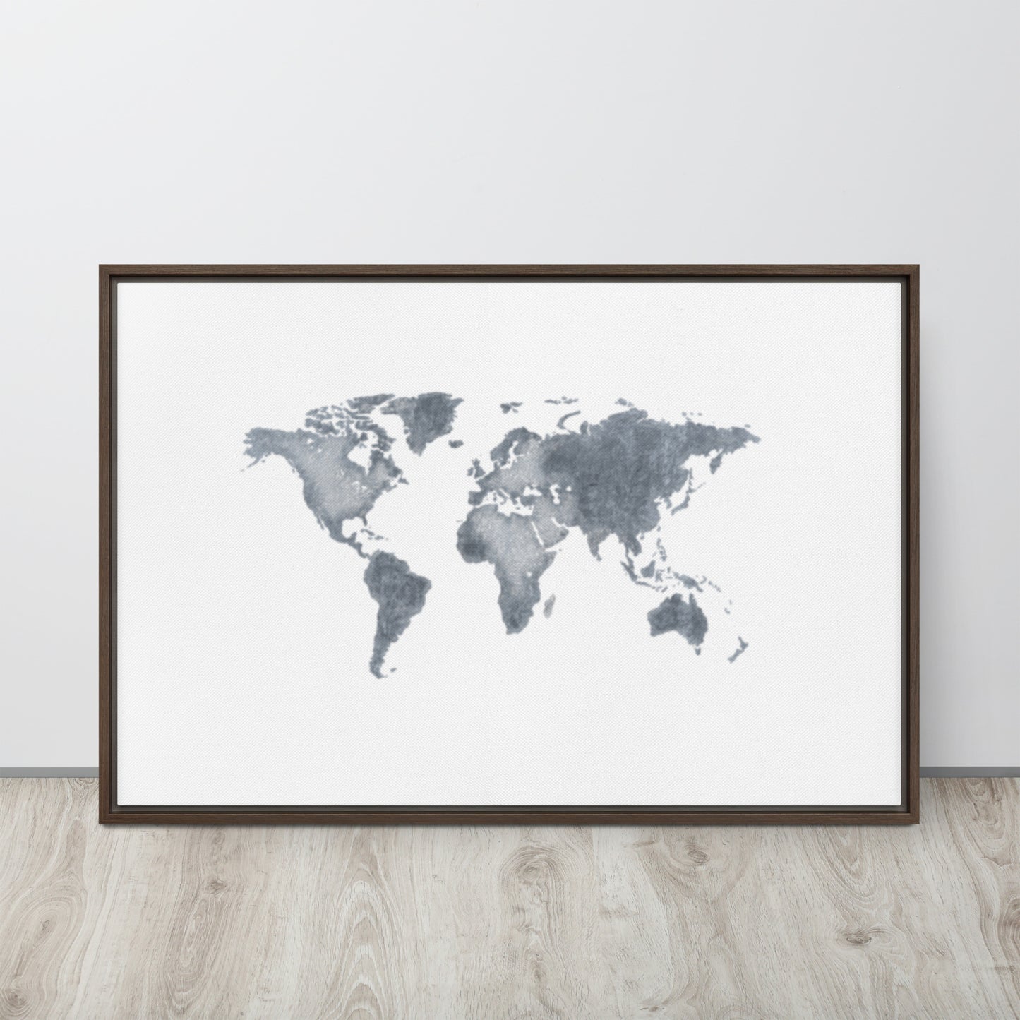 World Map (light) Framed canvas