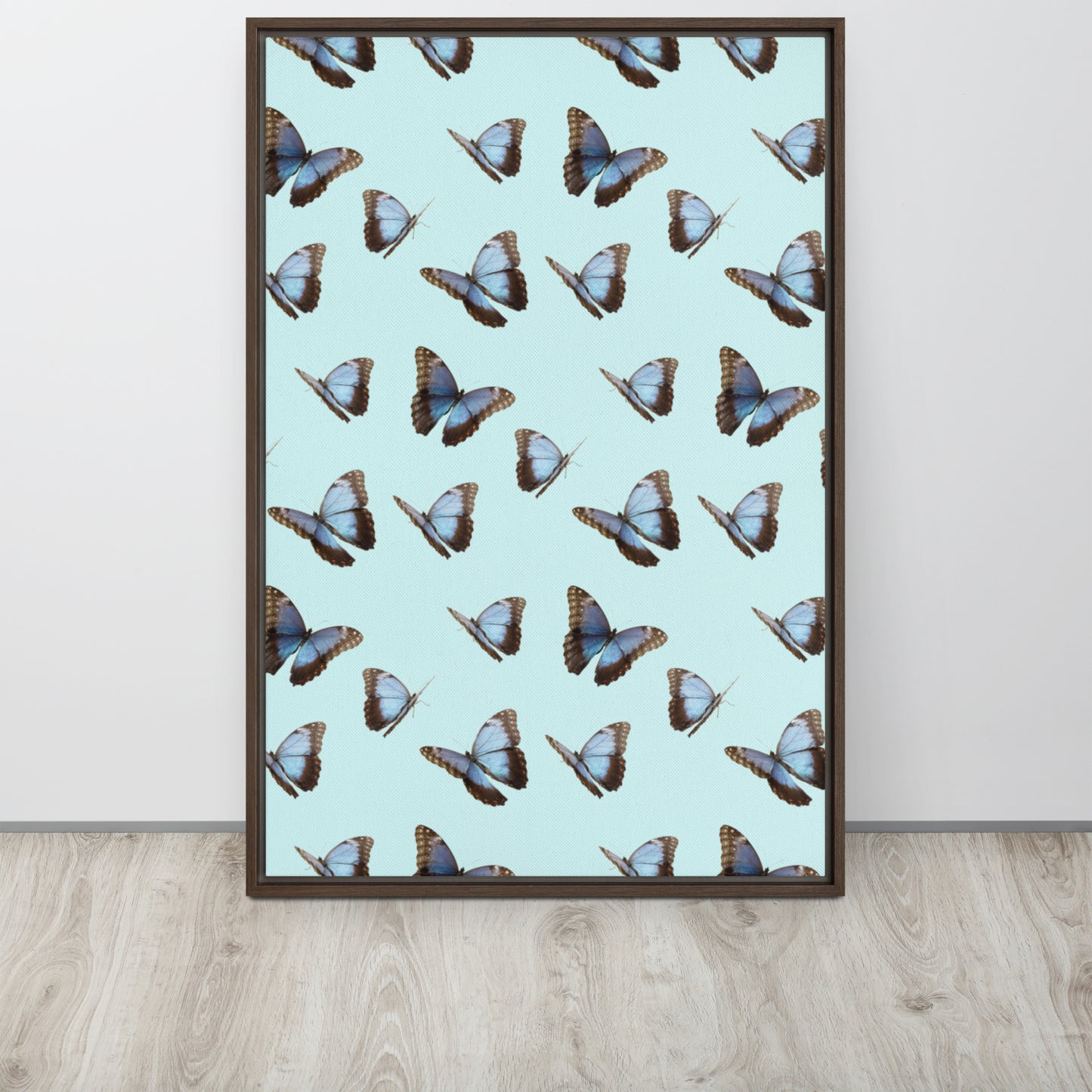 Blue Butterflies. Framed canvas