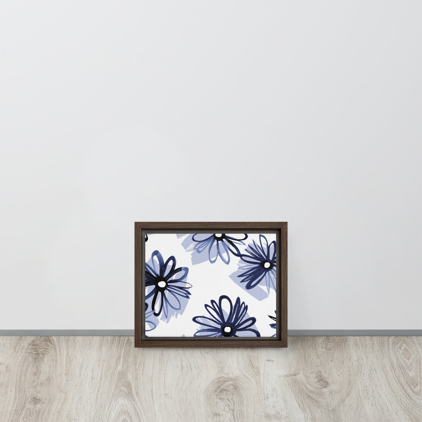 Blue. Framed canvas