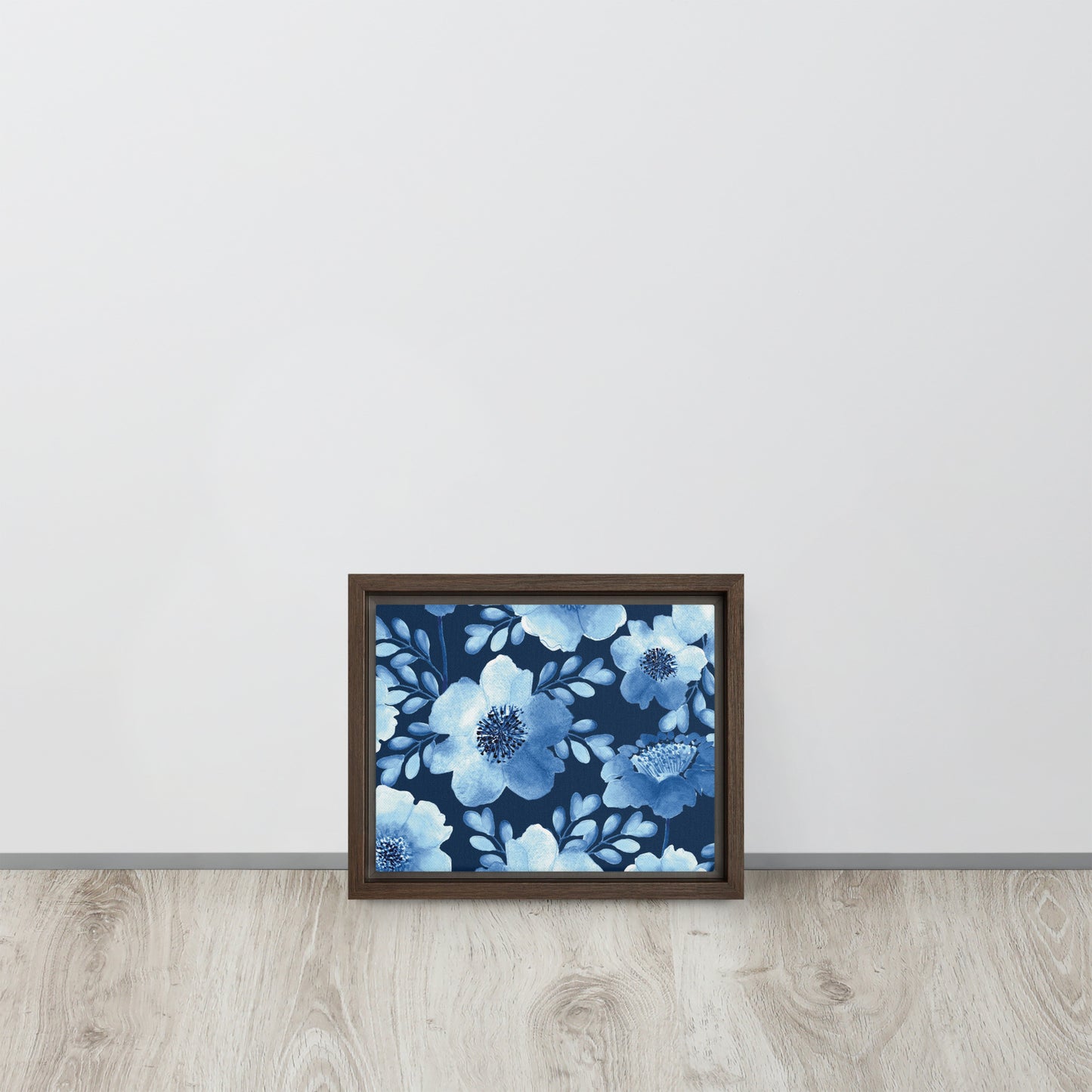 Flowery Blue. Framed canvas