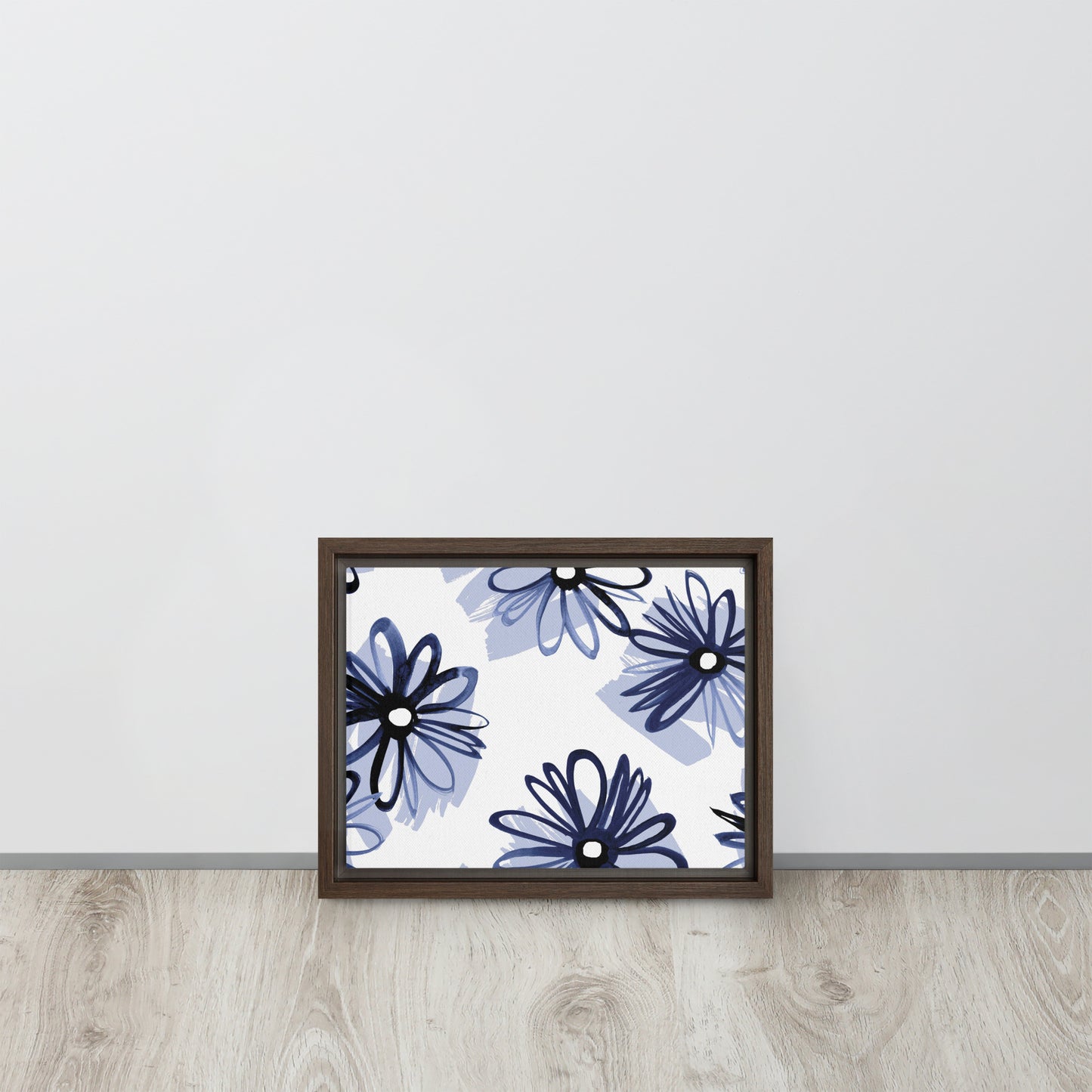 Blue. Framed canvas