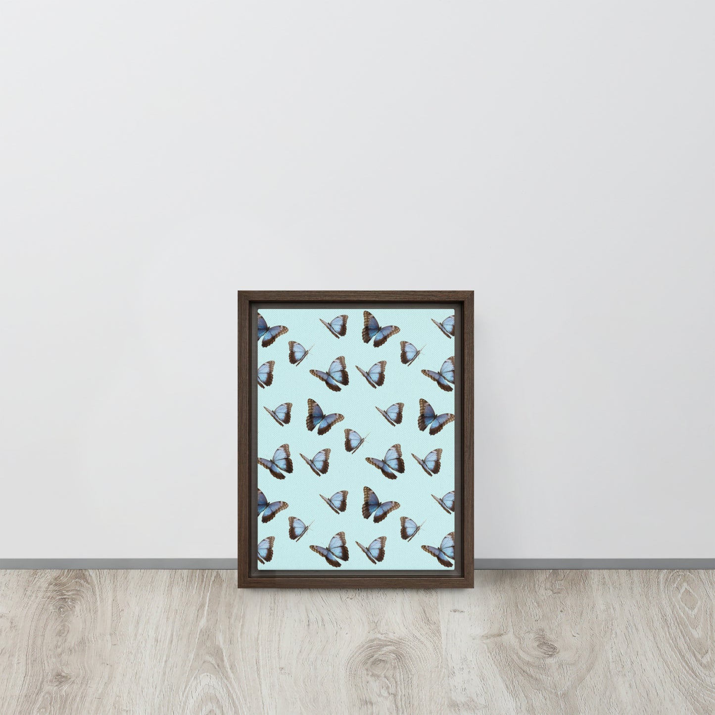 Blue Butterflies. Framed canvas