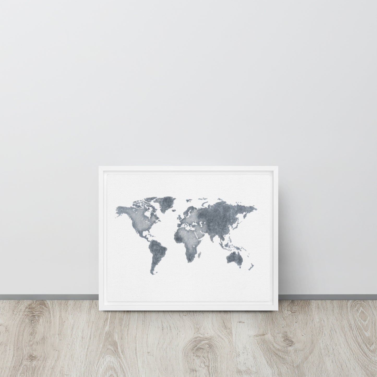 World Map (light) Framed canvas