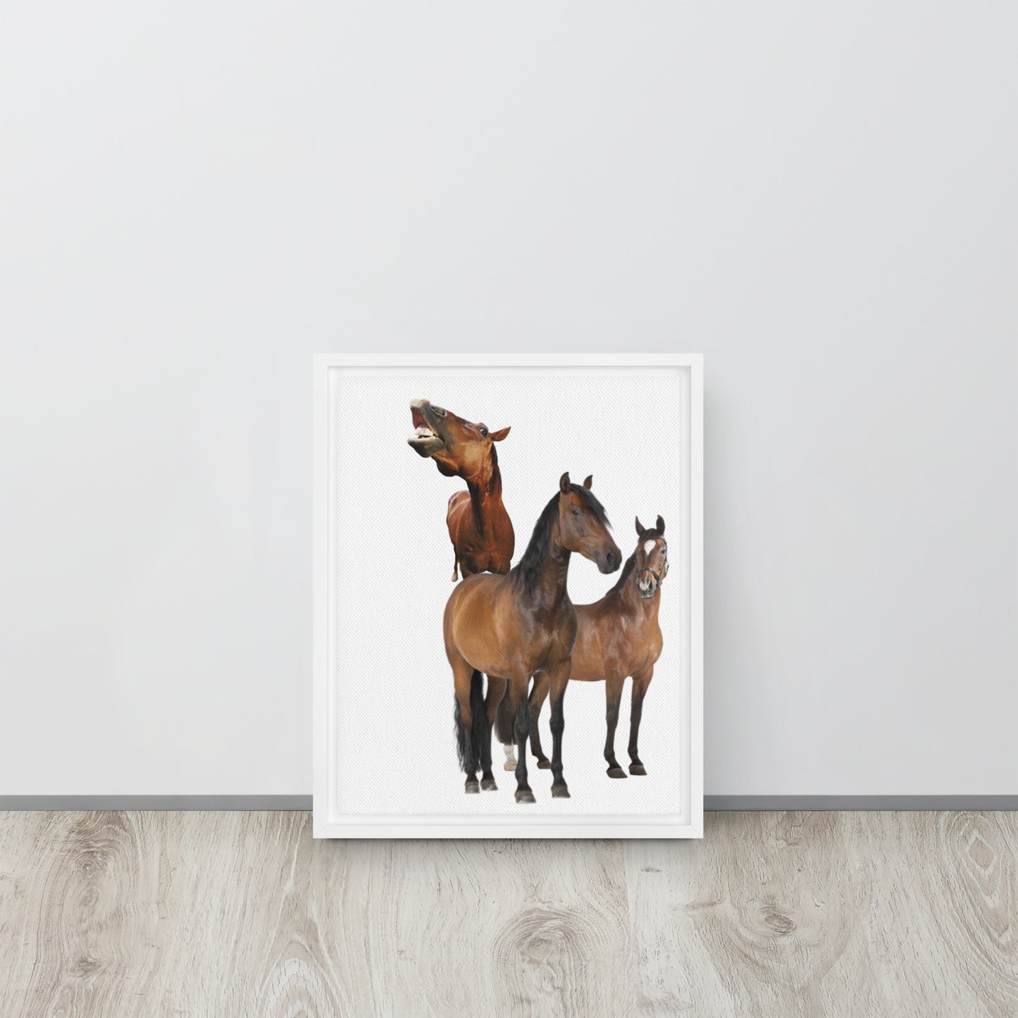 Horse Play. Framed canvas