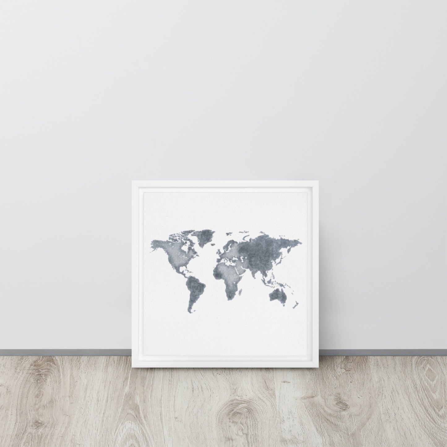 World Map (light) Framed canvas