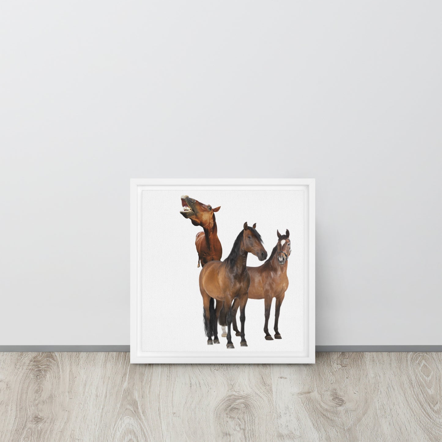 Horse Play. Framed canvas