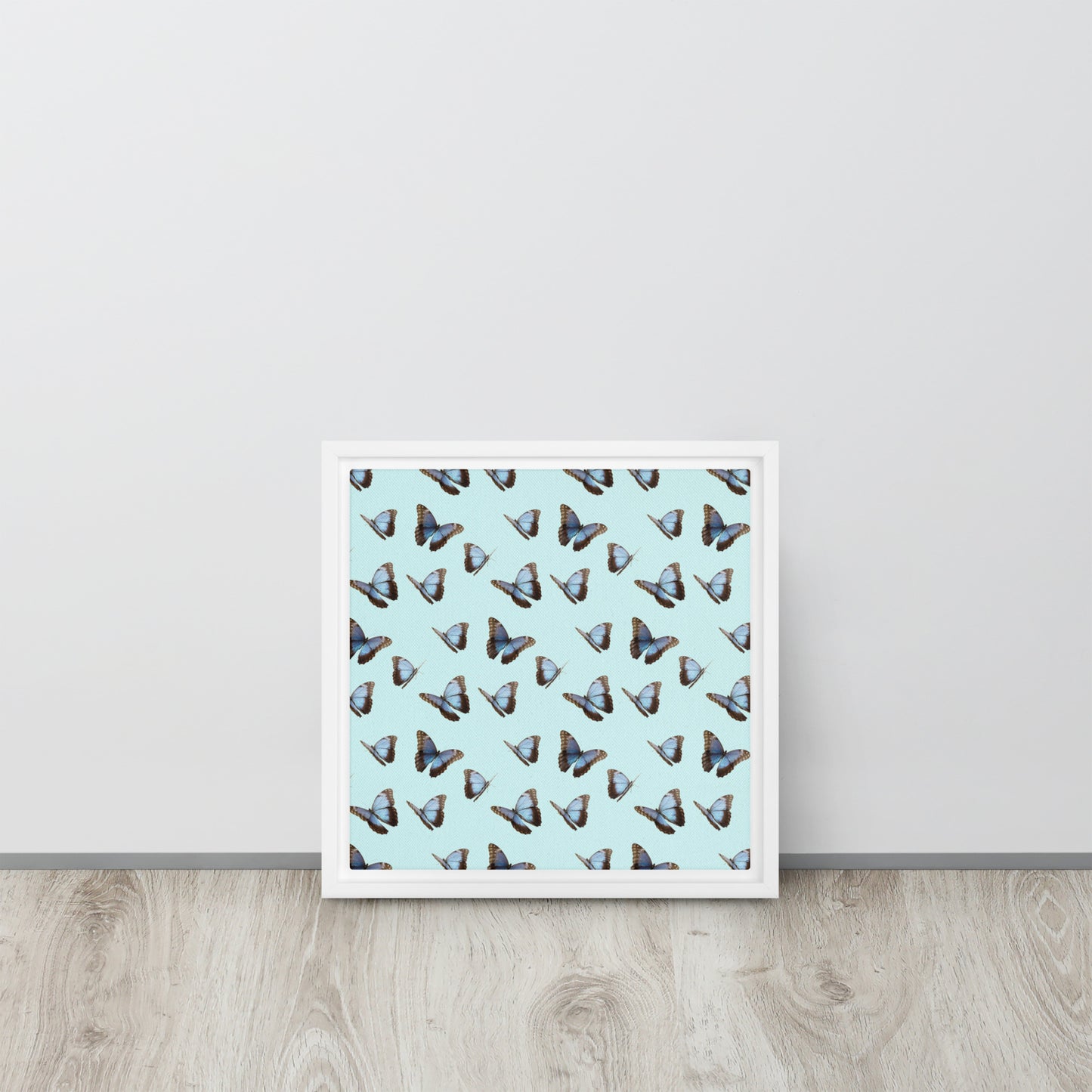 Blue Butterflies. Framed canvas